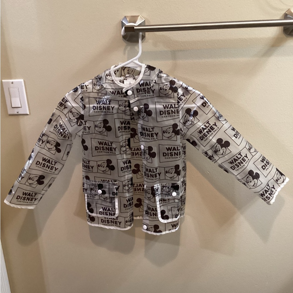 Disney Kids Mickey Mouse Raincoat - Black and White Clear